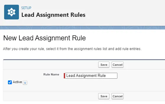 lead assignment rule round robin salesforce