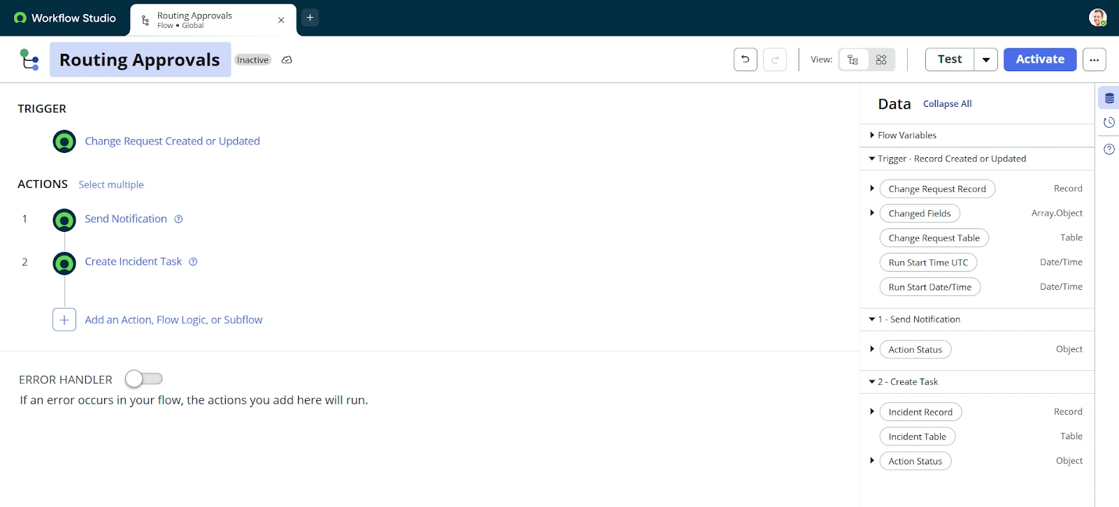 Drag and drop actions